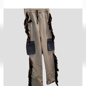 $675 Alchemist Fringed Cargo Sweatpants - Size S 100% Authentic